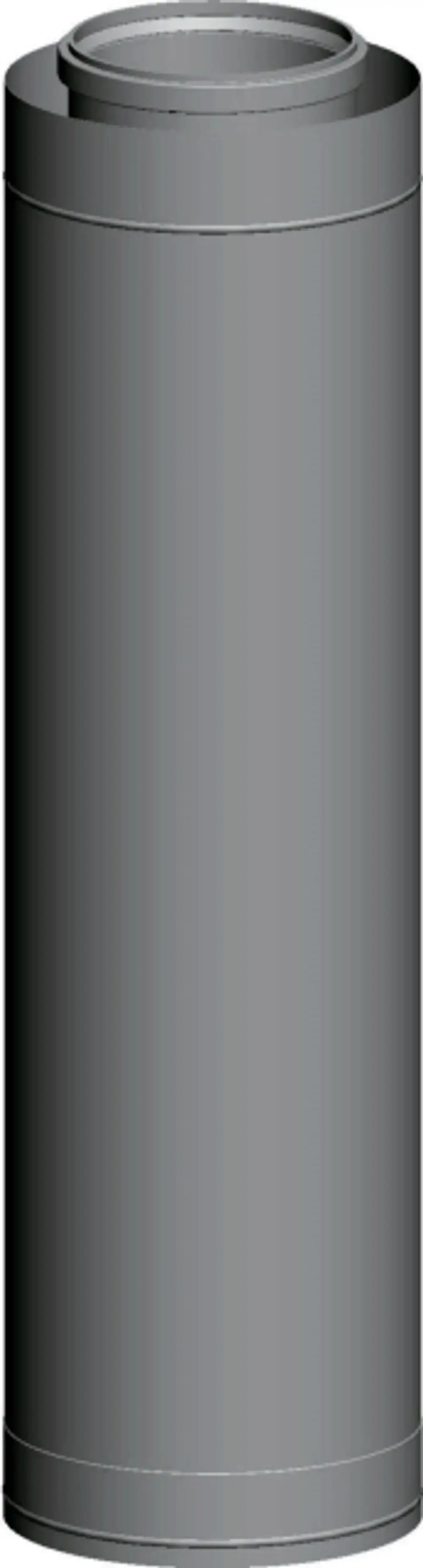 Konzentrisches Edelstahl-Abgasrohr mit einem einheitlichen zylindrischen Design. Geeignet für Heizsysteme von Wolf.